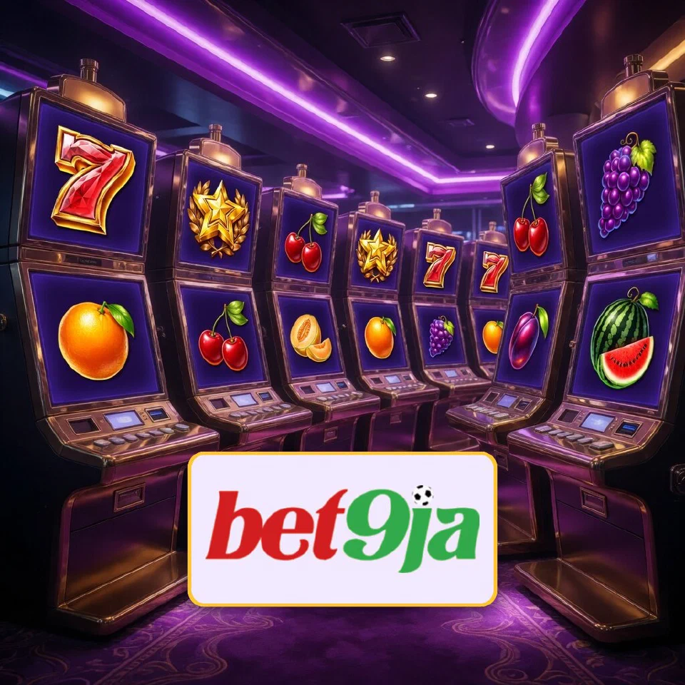 Bet9ja logo with fruit reels in the background
