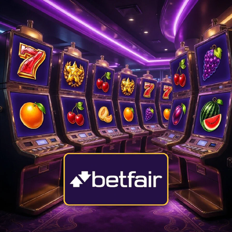 Betfair logo above a fruit slot reel