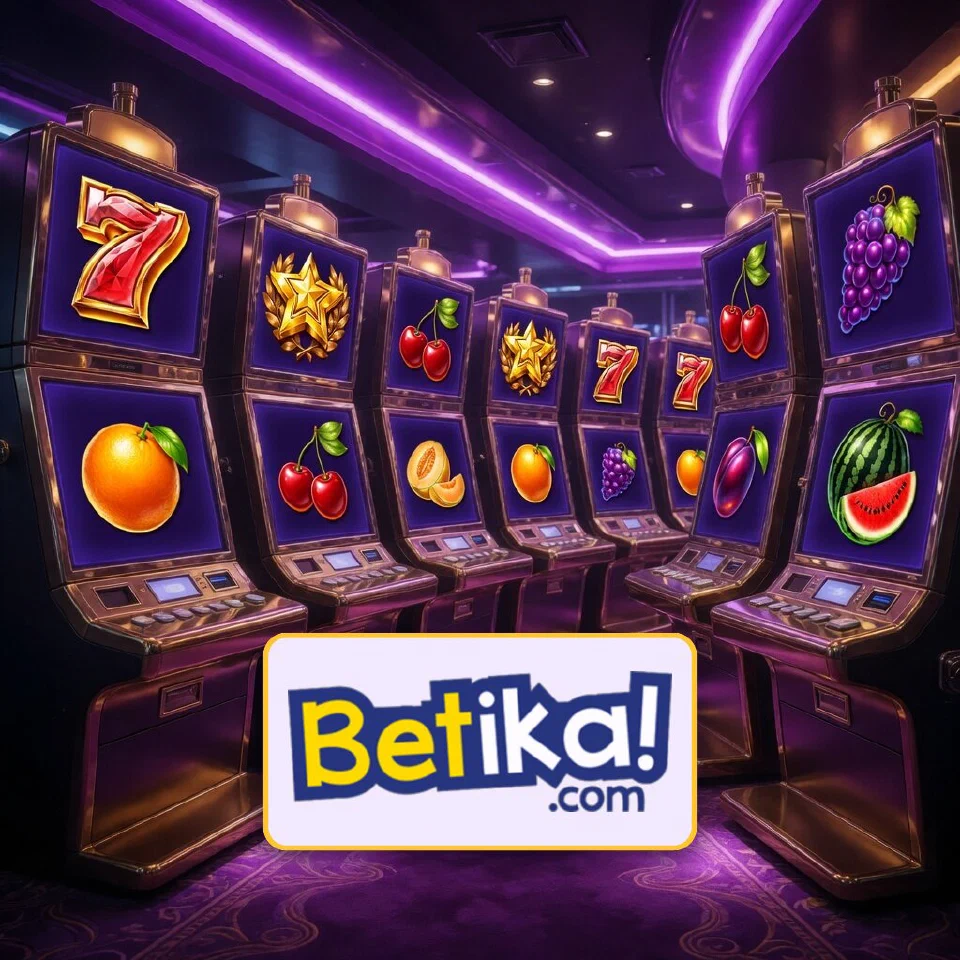 Betika logo beside a reel of fruit symbols