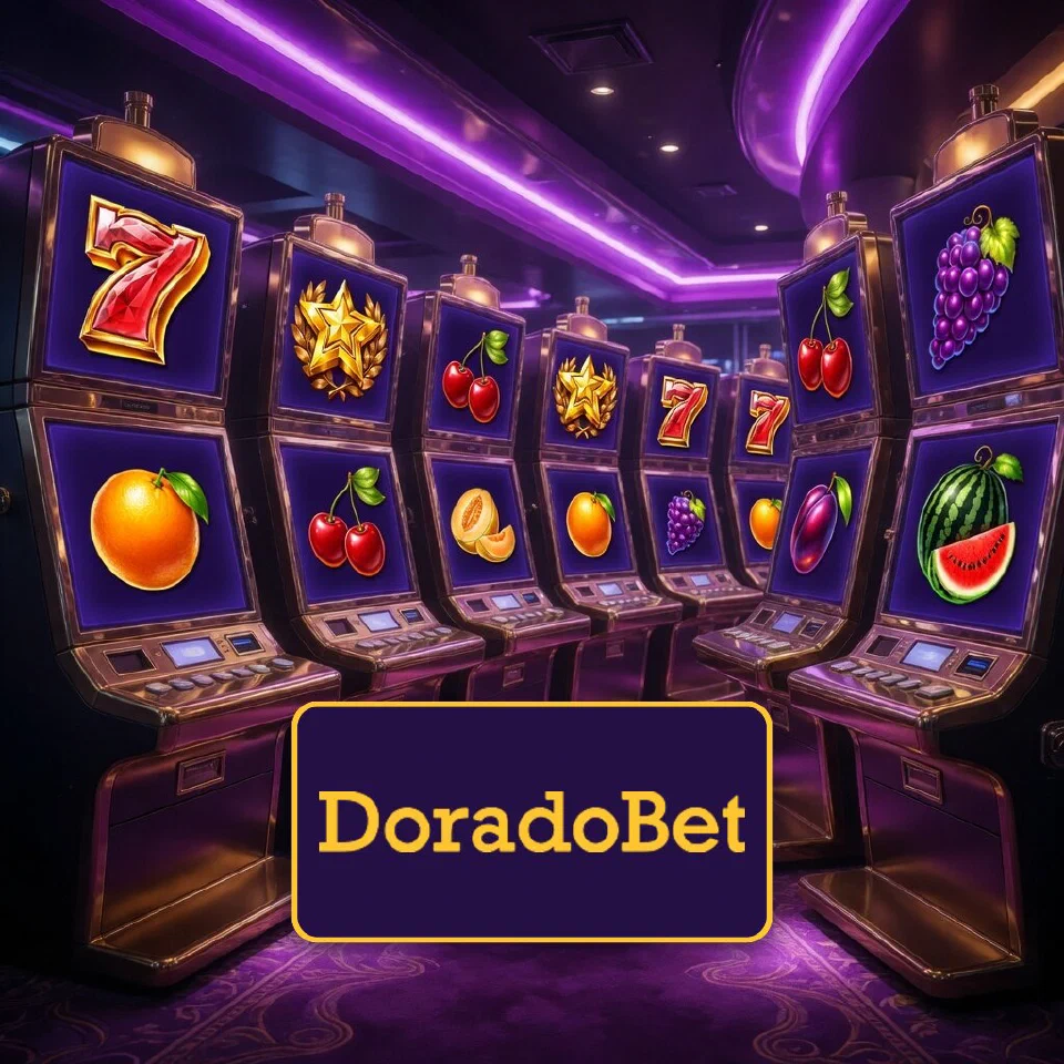 DoradoBet logo beside golden fruit reels