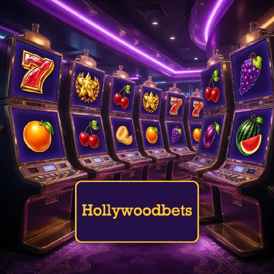 Hollywoodbets logo with glowing fruit symbols