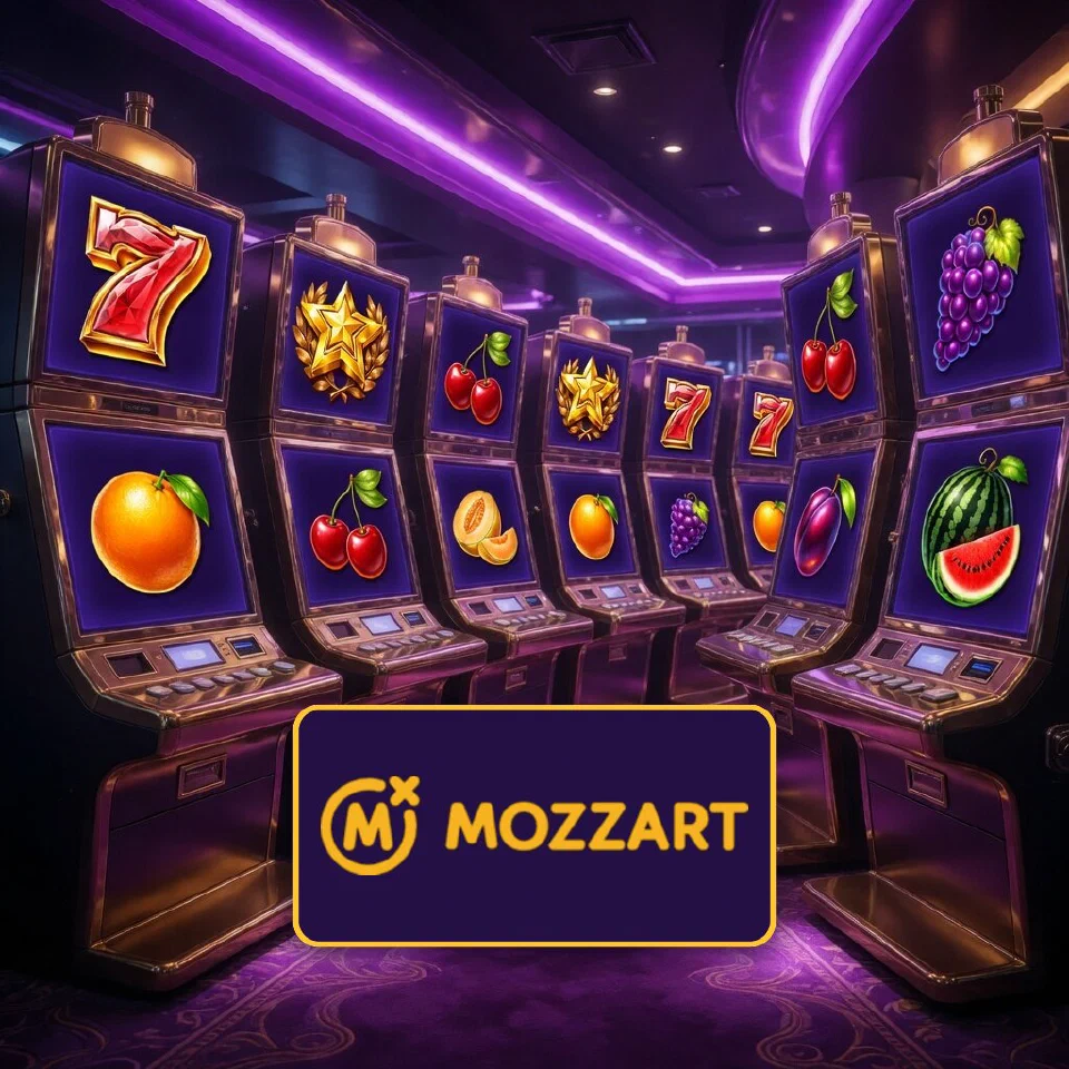 MozzartBet logo beside a column of fruit symbols