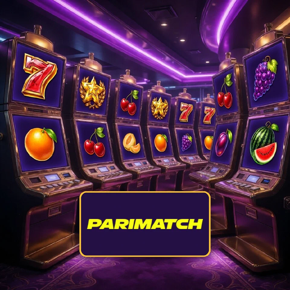 Parimatch logo next to cherries and a lucky seven